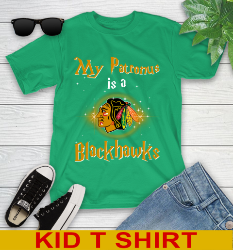 NHL Hockey Harry Potter My Patronus Is A Chicago Blackhawks Youth T-Shirt 7