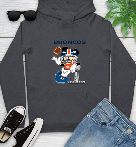 NFL Denver Broncos Mickey Mouse Disney Super Bowl Football T Shirt Youth Hoodie 8