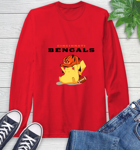 NFL Pikachu Football Sports Cincinnati Bengals Long Sleeve T-Shirt 10