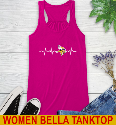 Minnesota Vikings NFL Football Heart Beat Shirt Racerback Tank 6
