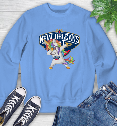New Orleans Pelicans NBA Basketball Funny Unicorn Dabbing Sports Sweatshirt 11