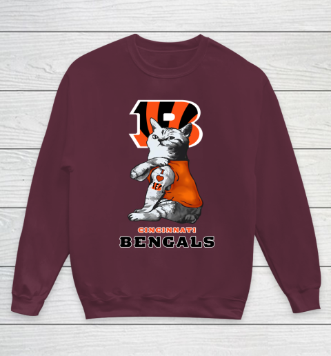 NFL Football My Cat Loves Cincinnati Bengals Youth Sweatshirt 4