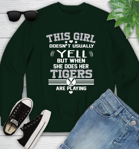 Detroit Tigers MLB Baseball I Yell When My Team Is Playing Youth Sweatshirt 9