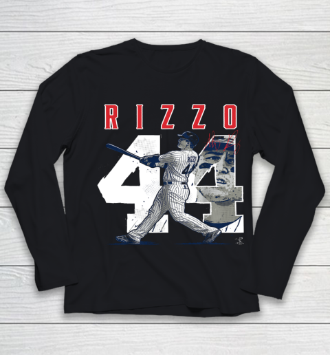 Anthony Rizzo Tshirt Number 44 Portrait Youth Long Sleeve