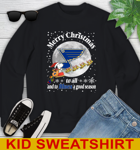 St.Louis Blues Merry Christmas To All And To Blues A Good Season NHL Hockey Sports Youth Sweatshirt