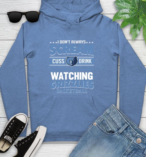 Memphis Grizzlies NBA Basketball I Scream Cuss Drink When I'm Watching My Team Youth Hoodie 13