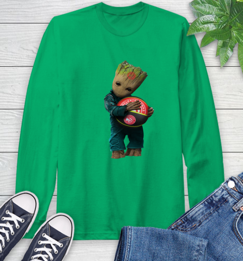 NBA Groot Guardians Of The Galaxy Basketball Sports Atlanta Hawks Long Sleeve T-Shirt 7