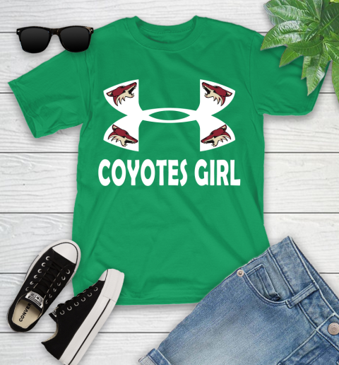 NHL Arizona Coyotes Girl Under Armour Hockey Sports Youth T-Shirt 8