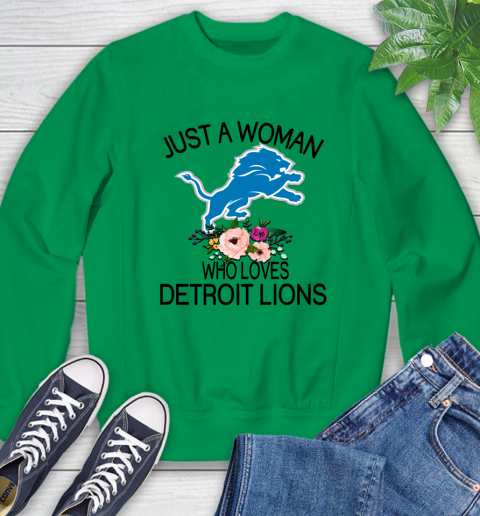 NFL Just A Woman Who Loves Detroit Lions Football Sports Sweatshirt 4