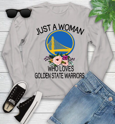 NBA Just A Woman Who Loves Golden State Warriors Basketball Sports Youth Long Sleeve 9