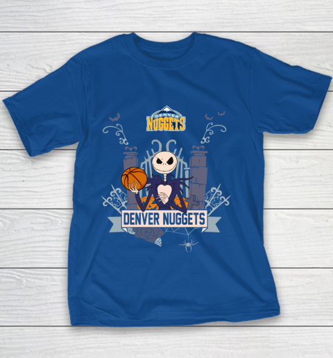 NBA Denver Nuggets Basketball Jack Skellington Halloween Youth T-Shirt 6