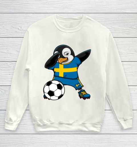 Dabbing Penguin Sweden Soccer Fans Jersey Football Lovers Youth Sweatshirt