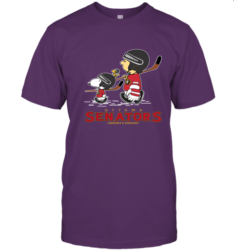 Let's Play Ottawa Senators Ice Hockey Snoopy NHL Unisex Jersey Tee