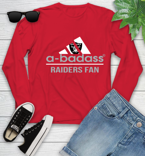 Oakland Raiders NFL Football A Badass Adidas Adoring Fan Sports Youth Long Sleeve 11