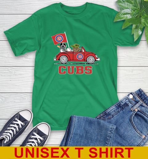 MLB Baseball Chicago Cubs Darth Vader Baby Yoda Driving Star Wars Shirt T-Shirt 7
