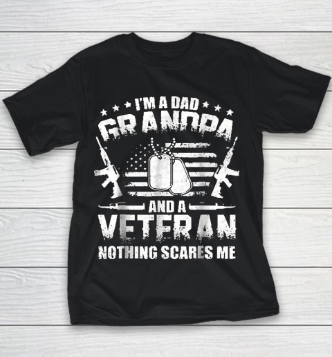 Grandpa Funny Gift Apparel  I'm A Dad Grandpa Veteran Father's Day Youth T-Shirt