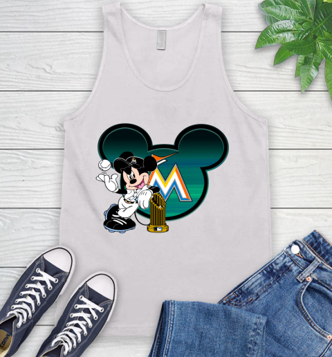 MLB Miami Marlins The Commissioner's Trophy Mickey Mouse Disney Tank Top