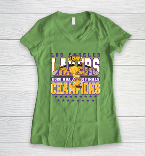 LA Lakers 2020 NBA Finals Champions Women's V-Neck T-Shirt 5