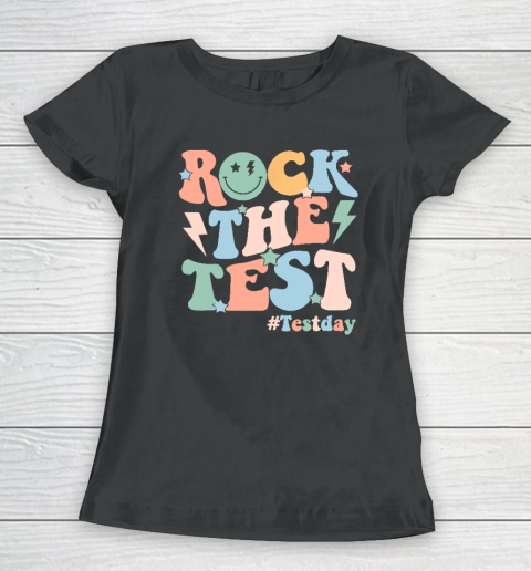 Rock The Test Testing Day Retro Motivational Teacher Student Women's T-Shirt