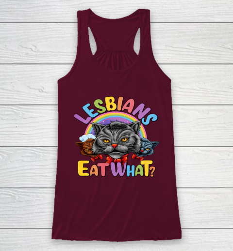 Lesbians Eat What Mug Pussy Cat Funny LGBT Pride Racerback Tank 2
