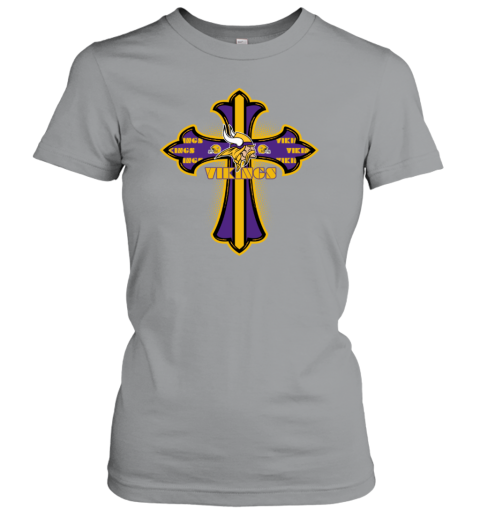 Nogen Årligt Gravere NFL Violet Crusader Cross Minnesota Vikings Women's T-Shirt - Rookbrand
