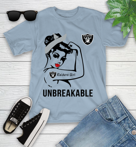 NFL Oakland Raiders Girl Unbreakable Football Sports Youth T-Shirt 6