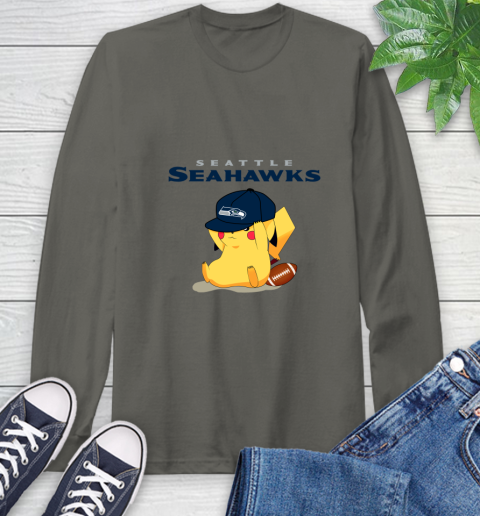 NFL Pikachu Football Seattle Seahawks Long Sleeve T-Shirt 8
