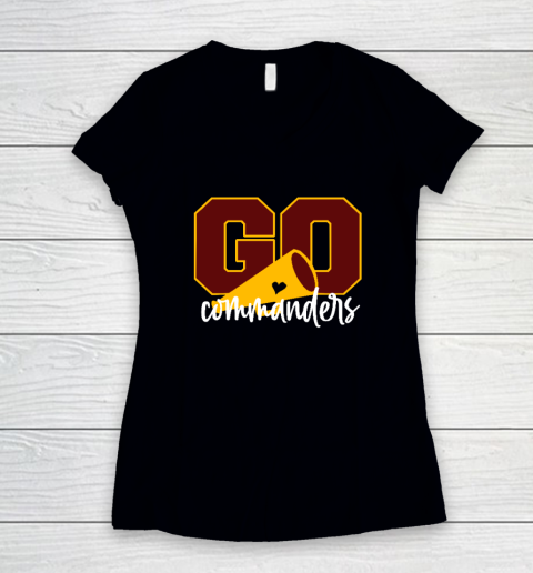 Go Cheer Commanders Women's V-Neck T-Shirt