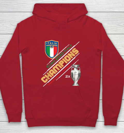 Italy Champions 2020 Euro Forza Azzurri Italia Football Youth Hoodie 7