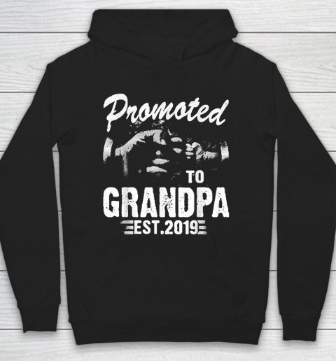 Grandpa Funny Gift Apparel  Promoted To Grandpa Est 2019 First Time New Hoodie