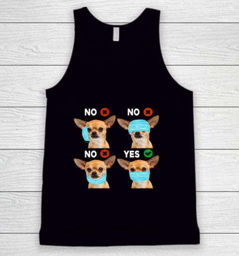 Funny Quarantined Chihuahua Dog How To Wear Mask Gift Tank Top