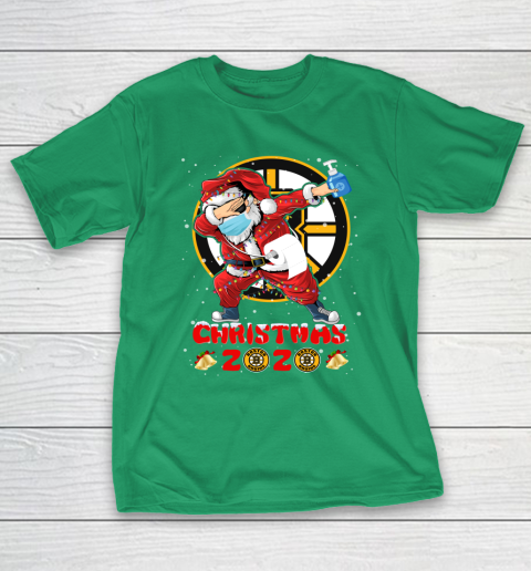 Boston Bruins Funny Santa Claus Dabbing Christmas 2020 NHL T-Shirt 5