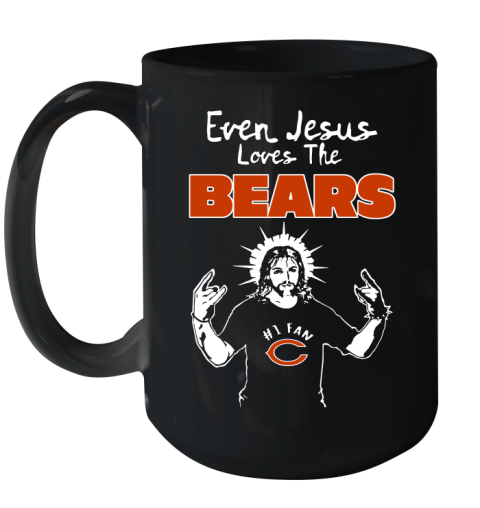 Chicago Bears NFL Football Even Jesus Loves The Bears Shirt Ceramic Mug 15oz