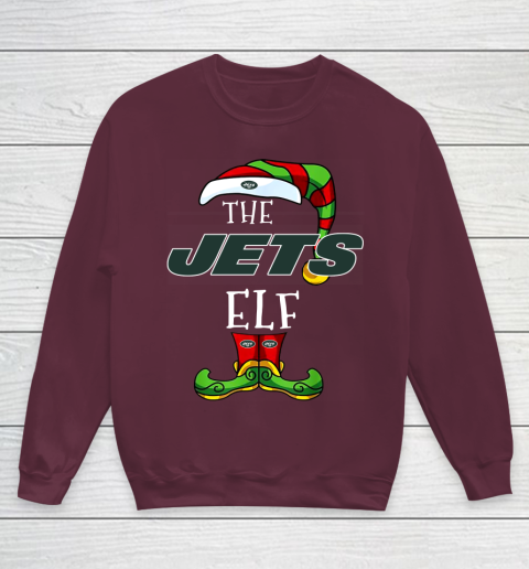 New York Jets Christmas ELF Funny NFL Youth Sweatshirt 4