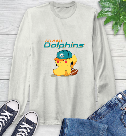 NFL Pikachu Football Sports Miami Dolphins Long Sleeve T-Shirt 12