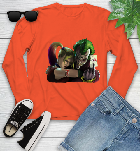 Carolina Hurricanes NHL Hockey Joker Harley Quinn Suicide Squad Youth Long Sleeve 4