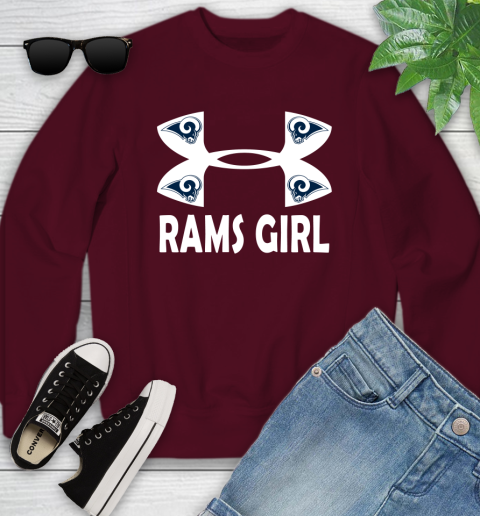 NFL Los Angeles Rams Girl Under Armour Football Sports Youth Sweatshirt 4