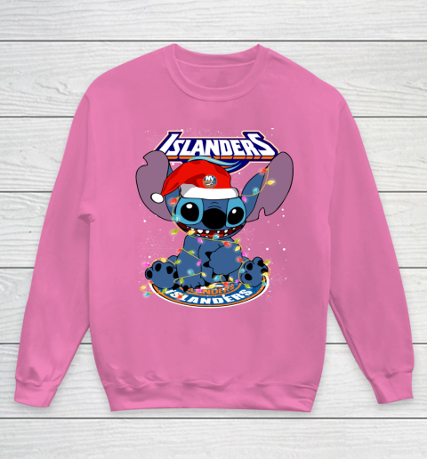 New York Islanders NHL Hockey noel stitch Christmas Youth Sweatshirt 3