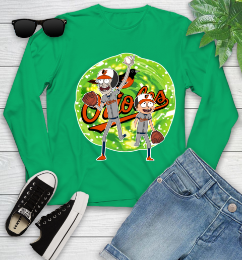 MLB Baltimore Orioles Rick And Morty Baseball Sports Youth Long Sleeve 6