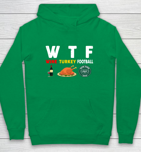 New York Jets Giving Day WTF Wine Turkey Football NFL Youth Hoodie 4