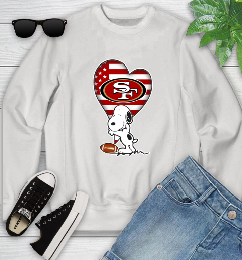 San Francisco 49ers NFL Football The Peanuts Movie Adorable Snoopy Youth Sweatshirt