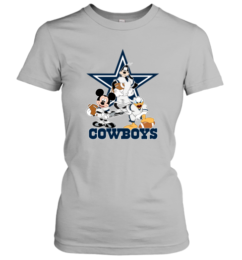 Mickey Donald Goofy The Three Dallas Cowboys Football Women's T-Shirt