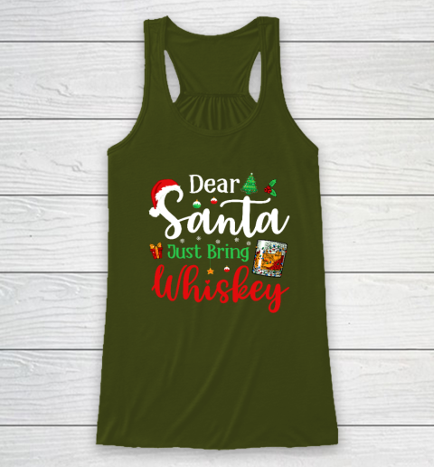 Funny Dear Santa Just Bring Whiskey Christmas Pajamas Racerback Tank 2