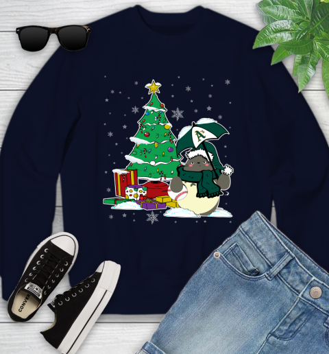 Oakland Athletics MLB Baseball Cute Tonari No Totoro Christmas Sports Youth Sweatshirt 2