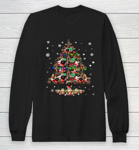 Dachshund With Christmas Tree Long Sleeve T-Shirt