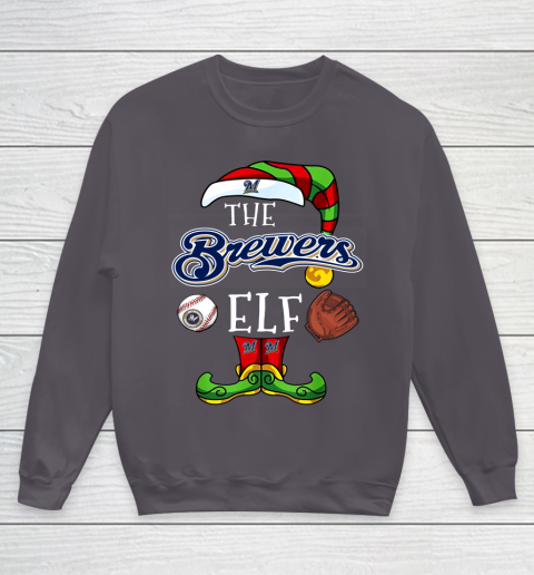 Milwaukee Brewers Christmas ELF Funny MLB Youth Sweatshirt 5