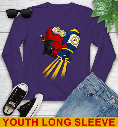 NBA Basketball Indiana Pacers Deadpool Minion Marvel Shirt Youth Long Sleeve 4