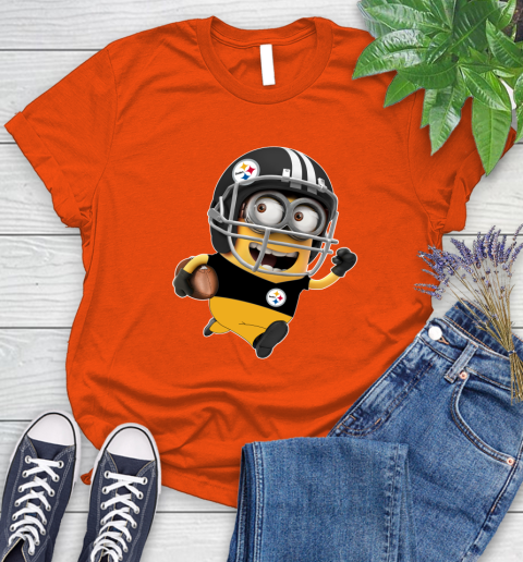 NFL Pittsburgh Steelers Minions Disney Football Sports Women's T-Shirt 4