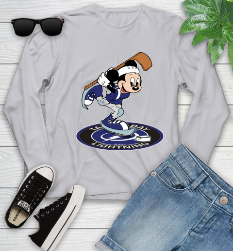 NHL Hockey Tampa Bay Lightning Cheerful Mickey Disney Shirt Youth Long Sleeve 5