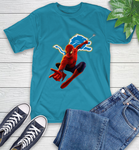 NFL Spider Man Avengers Endgame Football Detroit Lions T-Shirt 9 NFL Spider Man Avengers Endgame Football Detroit Lions T-Shirt - Image 9